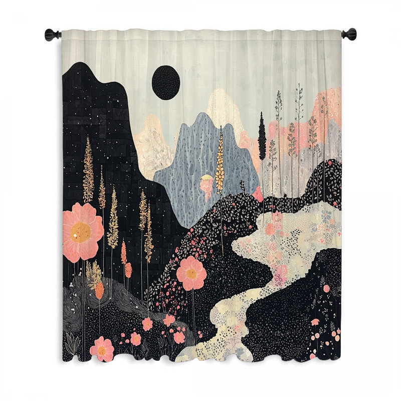 Rideaux de fenêtre, rideaux occultant et rideaux Fantasy Landscape, L 50 po x L 96 po
