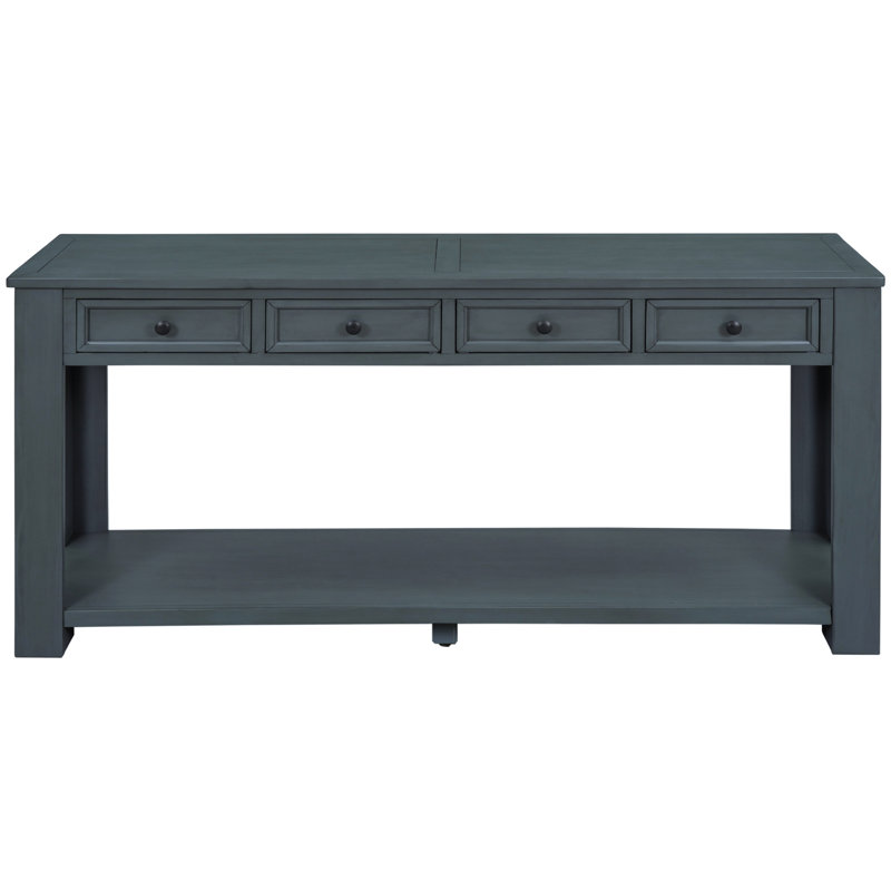 Sheen Wooden Console Table with 2 Drawers & Bottom Shelf, Antique Navy 1
