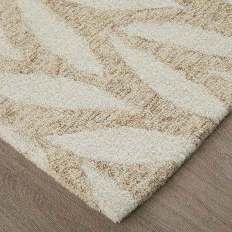 Wallace Modern Floral & Botanical Tan Area Rug, Rectangle 8' x 10'
