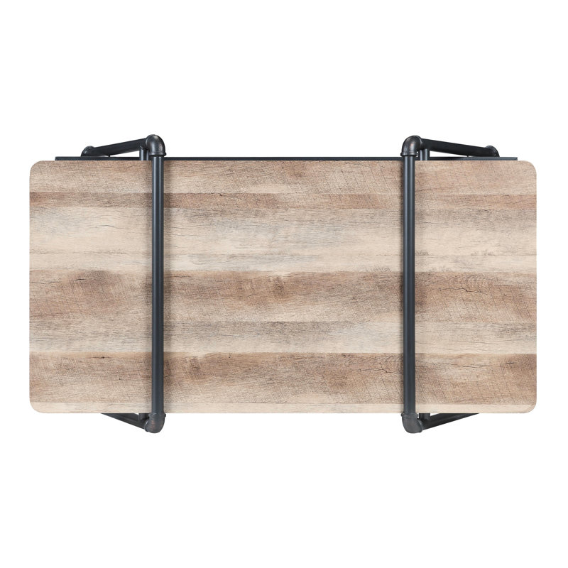 Table basse Aleshire rustique en chêne et gris sableux