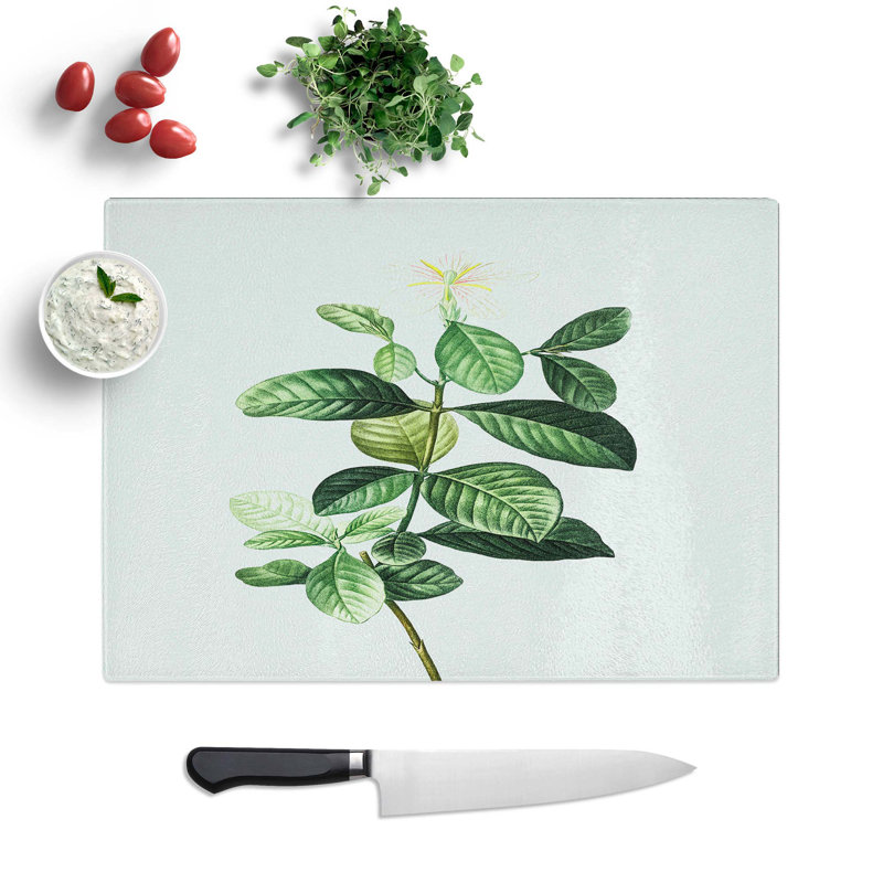 Glass Gardenia Flowers by Pierre-Joseph Redoute Chopping Board, 28.5 cm W x 20 cm L