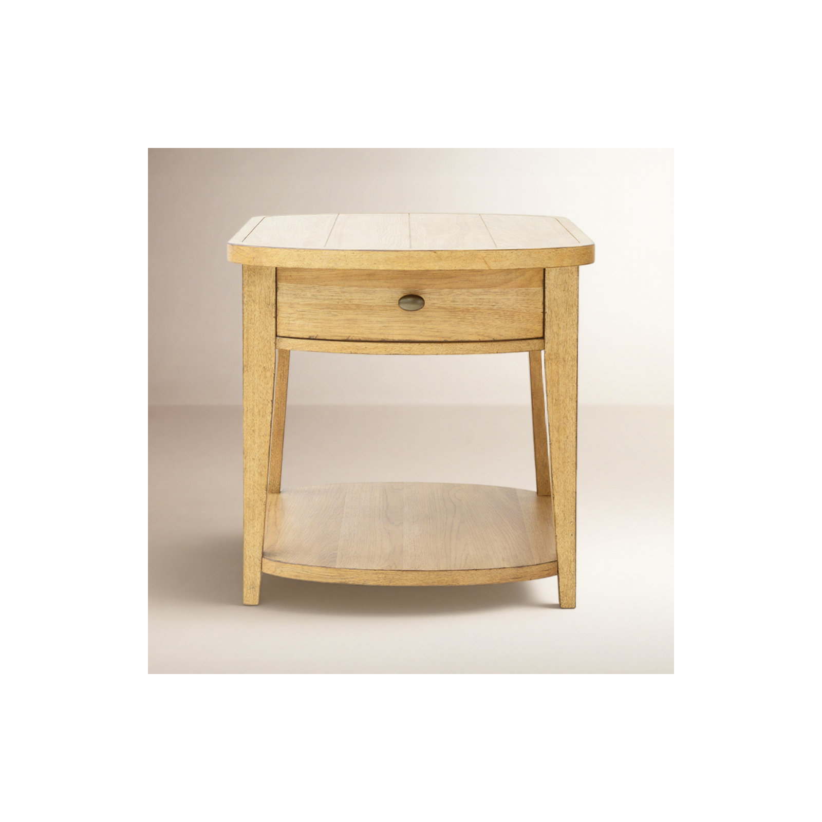 Mya End Table With Storage, Tan