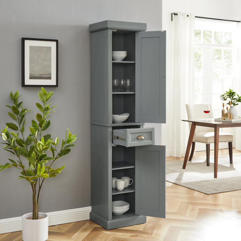 Arjae Linen Cabinet, Distressed Gray