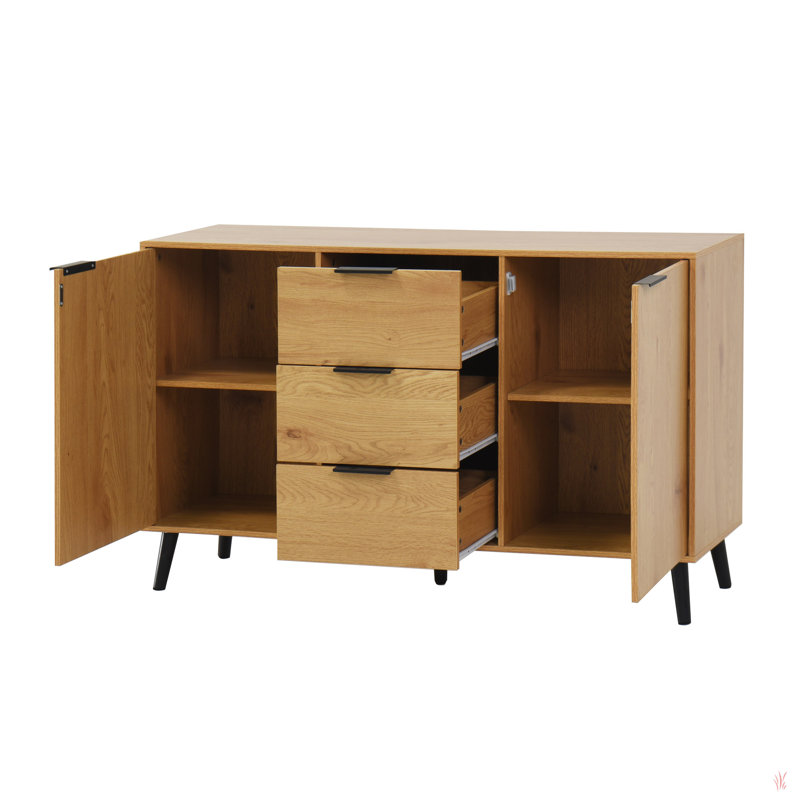 Buffet de cuisine 47,2 "avec 3 tiroirs et 2 portes, Naturel