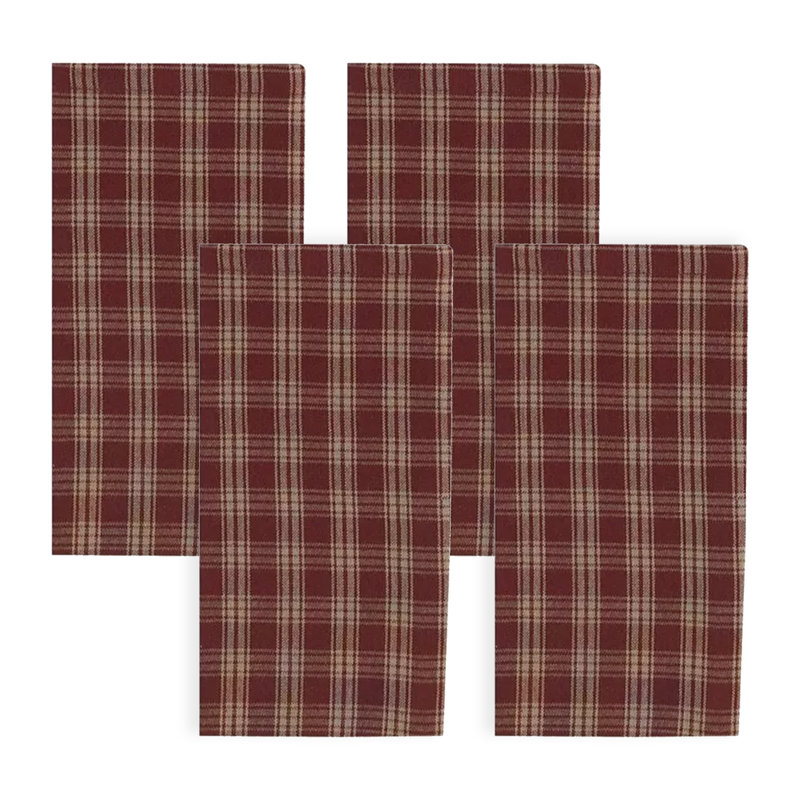  Ensemble de 4 serviettes Red Sturbridge, Carreaux rouges