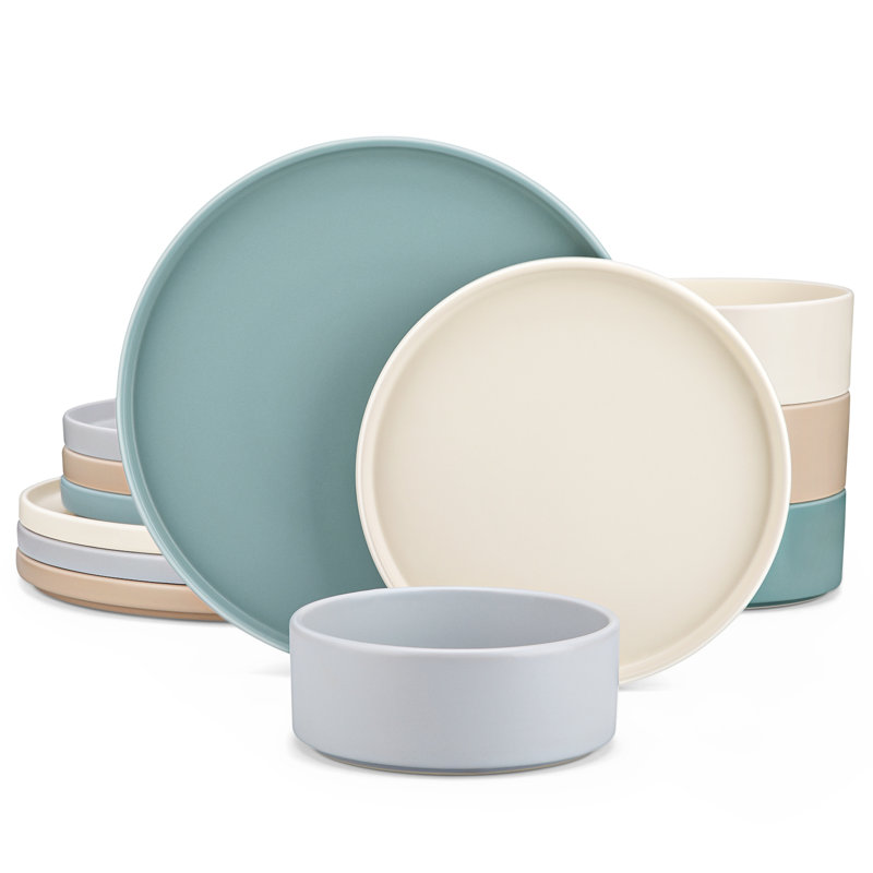 Vancasso  Stoneware Dinnerware - Set of 12, Multicolour