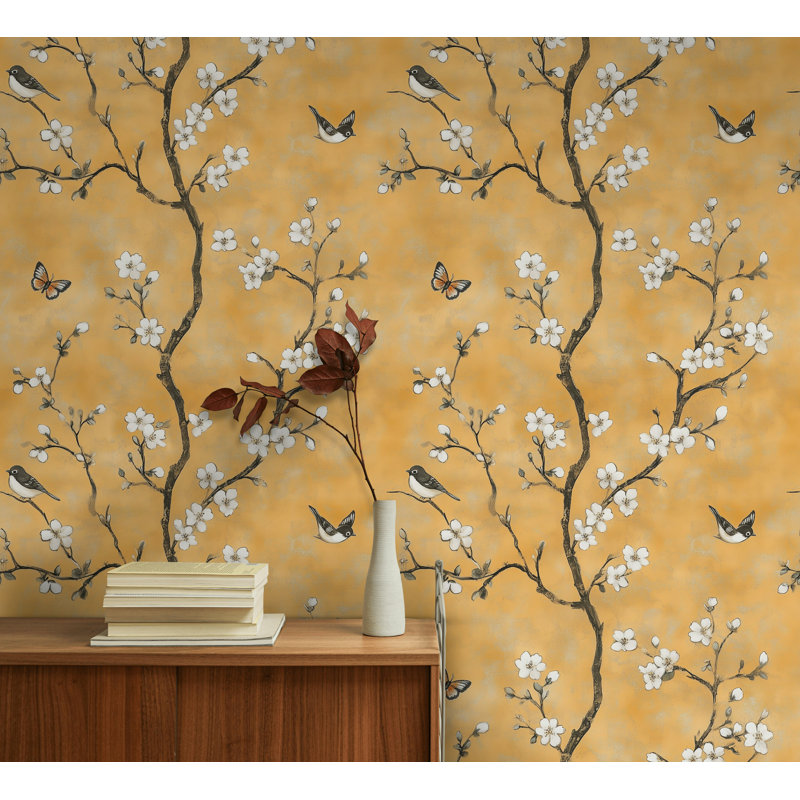 Rouleau de papier peint Golden Chinoiserie Blossom and Birds