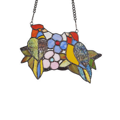 Panneau de fenêtre en verre wren tiffany