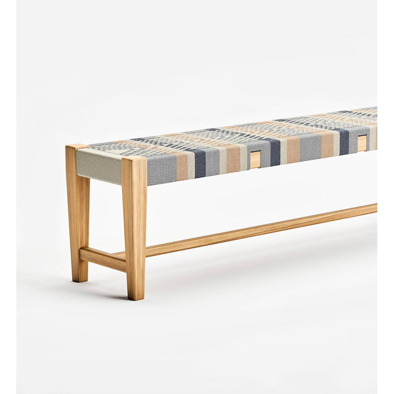 Masaya Upholstered Dining Bench, Natural/Serena