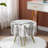Markie Everly Quinn Round Faux Fur Ottoman-1088685090