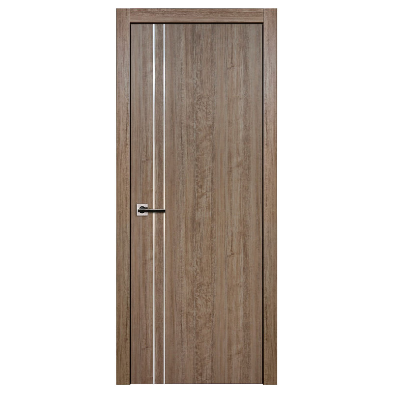 Porte simple intérieure stratifiée HG-002V, 30 po x 96 po, Bois d'aloès foncé, Droite / vers l'intérieur