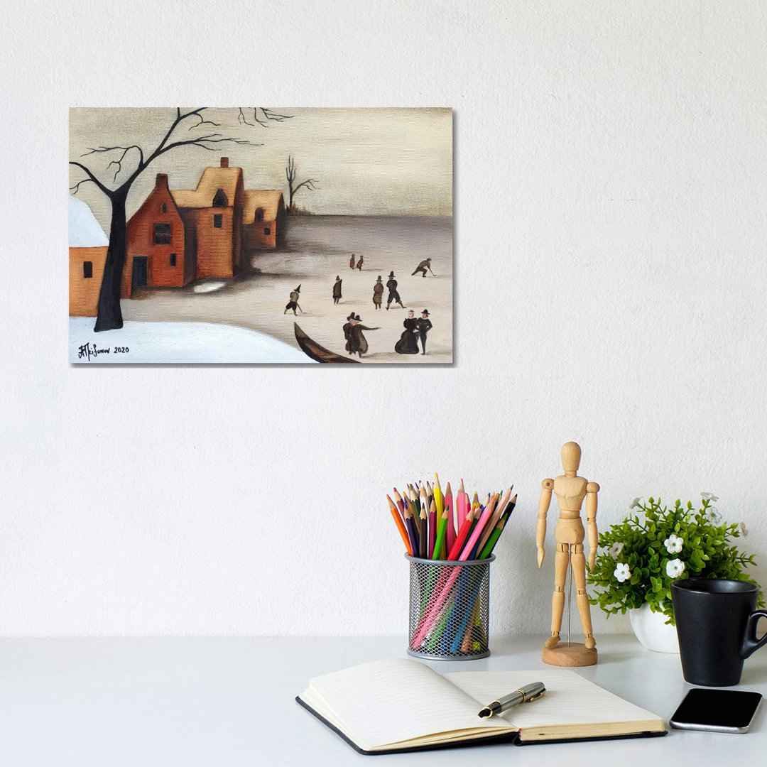 On The Frozen Lake by Alexander Trifonov - Wrapped Canvas Painting