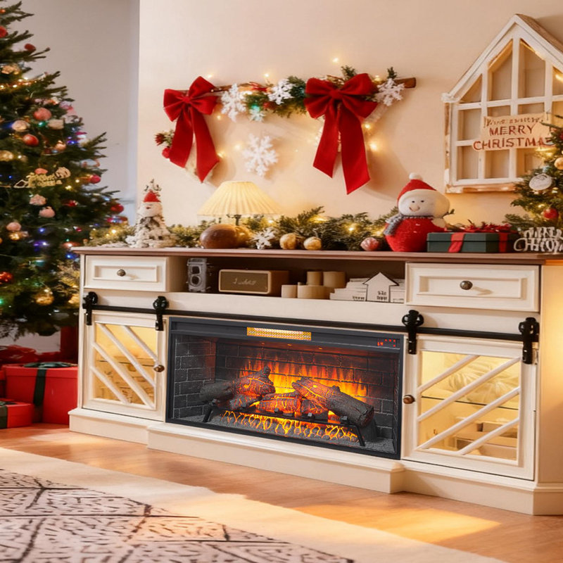 42 Inch Infrared Electric Fireplace With Removable Trim Kit Insert, Touch Panel Home Decor Heater