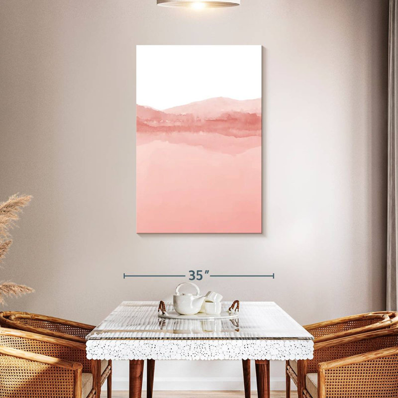 Aquarelle Avery II, nuances de rose I, H 45 po x l 30 po
