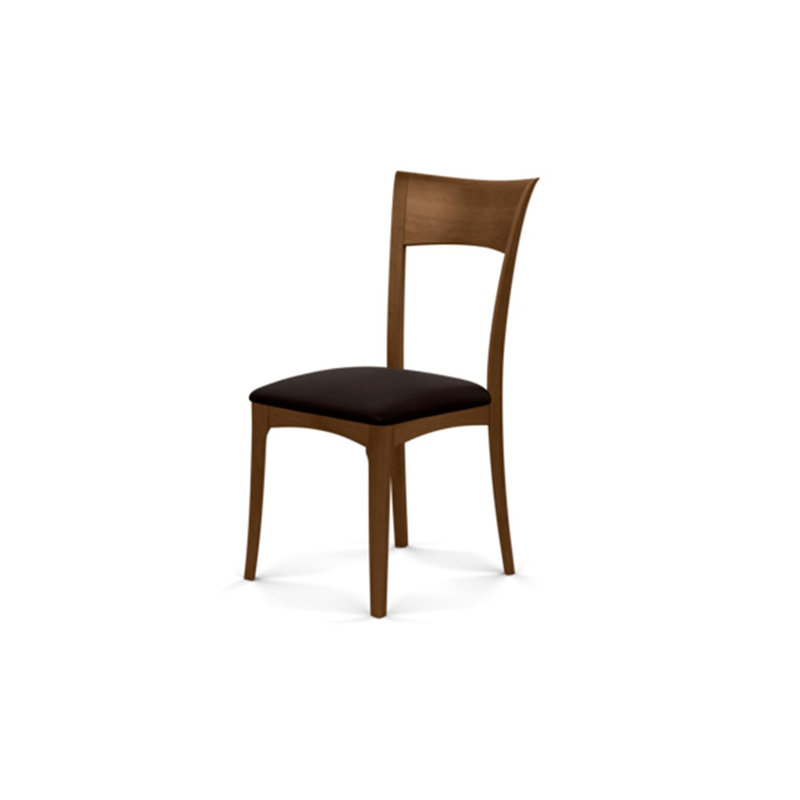 Ingrid Upholstered Dining Chair, Saddle Cherry, Ebony Leather