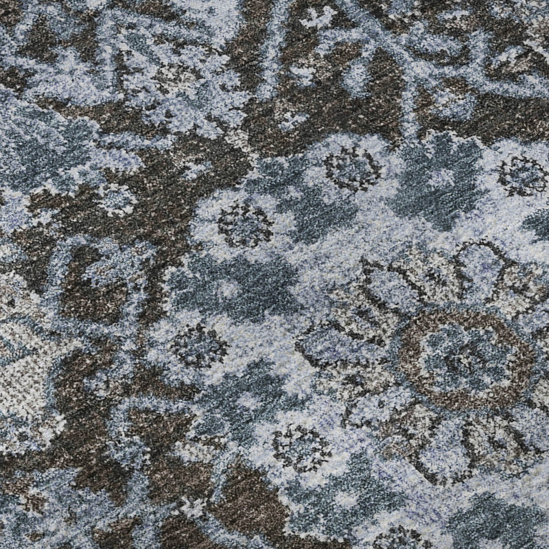 Tapis damassé Sykora AMF1320 de qualité supérieure lavable à la machine, Rectangle 5 pi x 7 pi 6 po