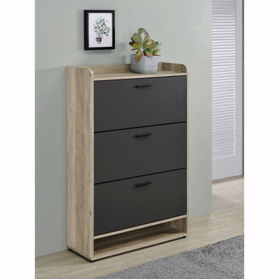 3-Tier Engineered Wood Shoe Storage Cabinet