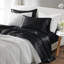 7 draps de luxe en satin noir très grand divisé, texture douce et soyeuse, réduit les frisottis, 1 drap plat, 2 draps-housses, 4 taies d'oreiller froissées, doux pour la peau et les cheveux,