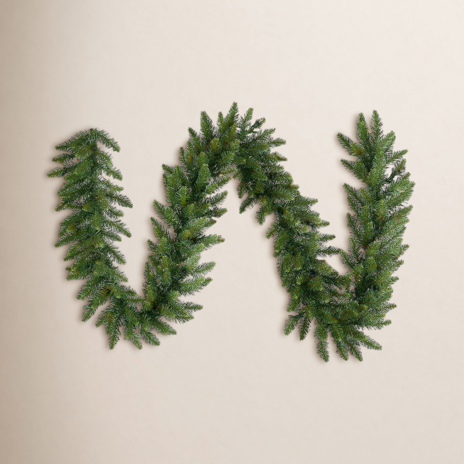 Peabody 108'' in. Lighted Faux Garland, Green, 12" x 108"
