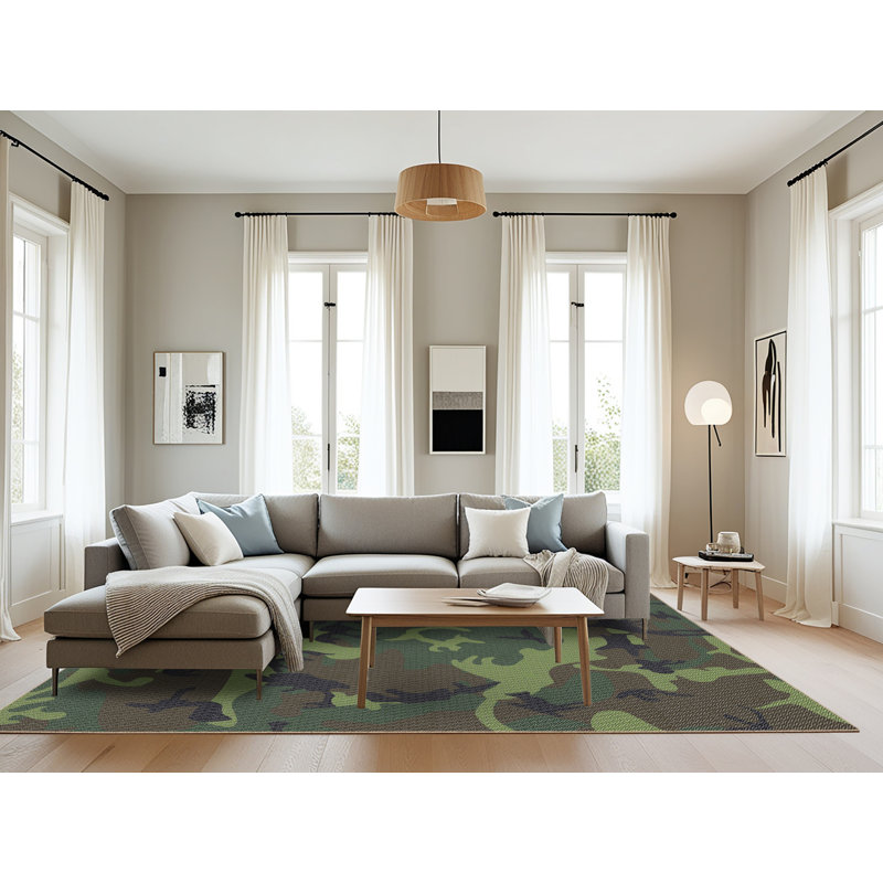 Parkman Camouflage Indoor Rug, Rectangle 8' x 10'