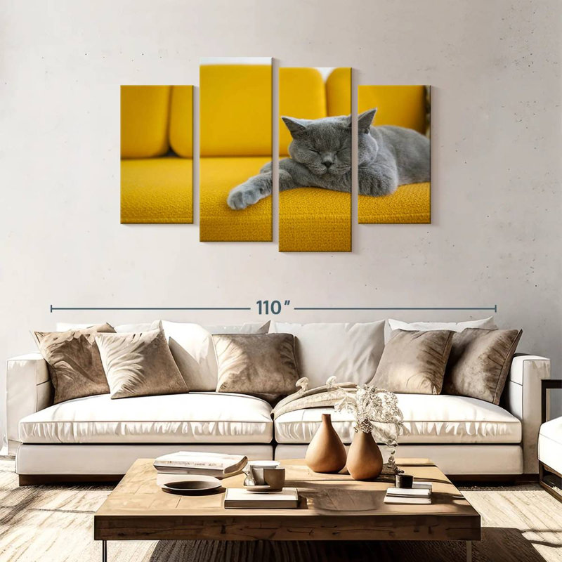 Brampt Cat On Sofa, 48'' H x 75'' W
