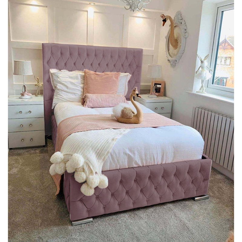 Tharpe Upholstered Bed Frame   , Lilac Purple, Super King (6')