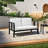 Solid Wood Teak Outdoor Loveseat With Cushion And Arms-8681607-8681613