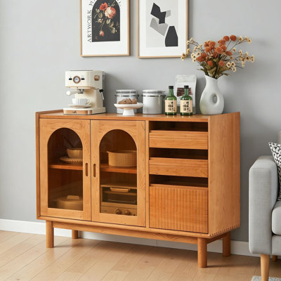 Buffet de rangement multifonctionnel en bois massif