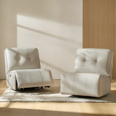 Fauteuil inclinable électrique berçant en similicuir pivotant avec ports USB Adamira