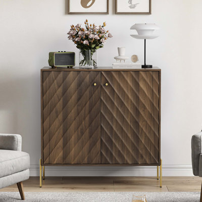 Buffet avec rangement, armoires de rangement de style moderne Mid-Century, buffet en noyer pour le salon, la salle à manger, le vestibule, le couloir, la cuisine