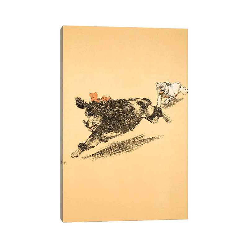 The Chase, From A Gay Dog, Story Of A Foolish Year, 1905 by Cecil Charles Windsor Aldin - Wrapped Canvas Print