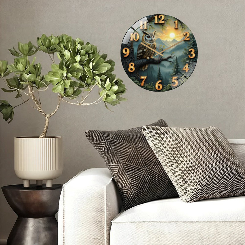 Horloge murale Woodland Owl