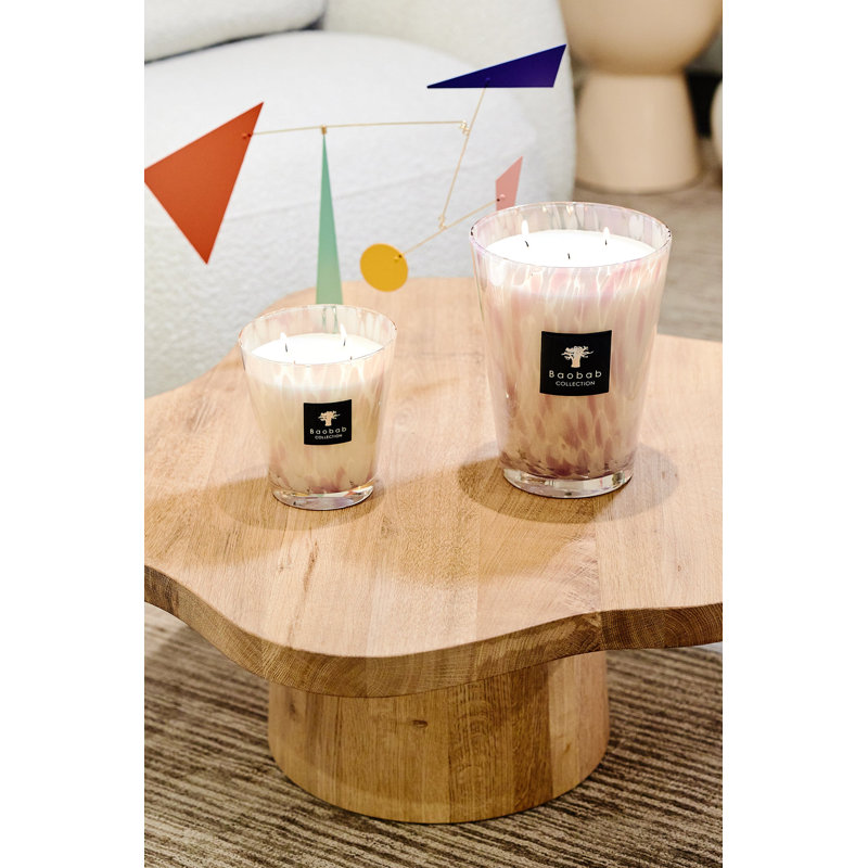 Pearls White Candle, 13.8" H x 9.36" W x 9.36" D