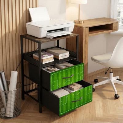 Table de chevet 2 tiroirs avec station de charge, table de chevet avec ports USB et amp; Table de chevet noire Outlets