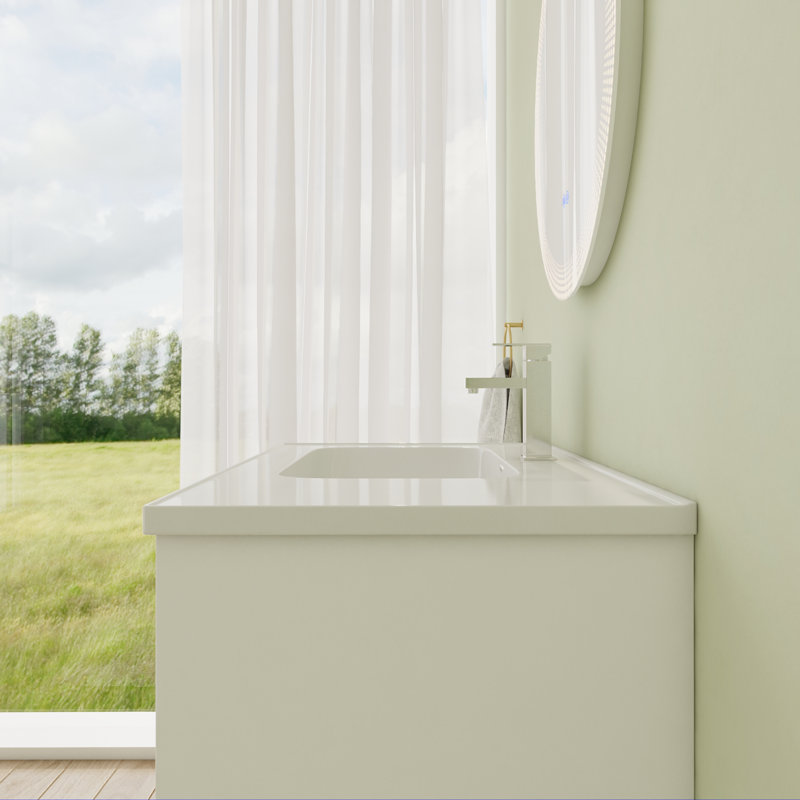 Meuble-lavabo mural simple 36 po avec comptoir en céramique