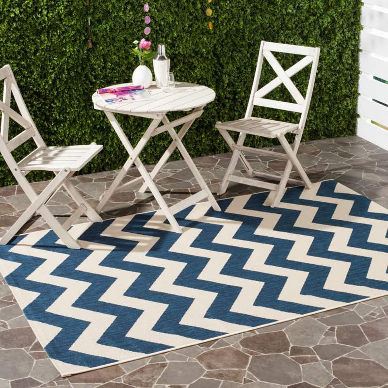 Shauna Navy/Neutral Rug, Rectangle 160 x 231 cm