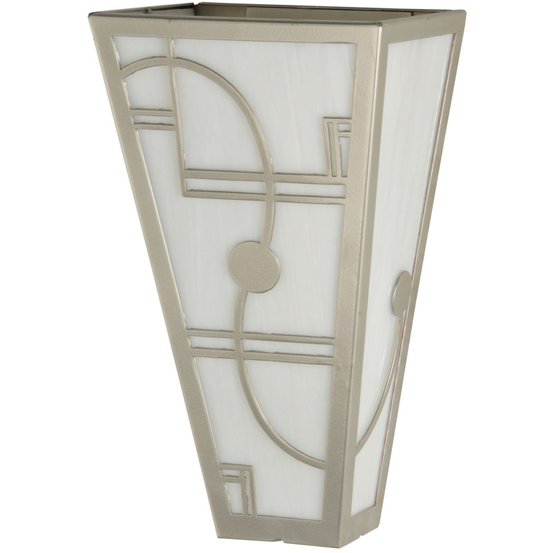 Revival Deco Nickel Flush Mounted Sconce