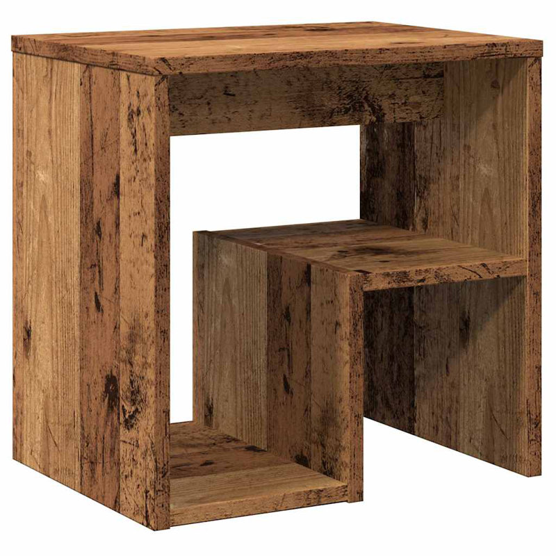Gilio 40cm W Bedside Table, Old Wood, 1