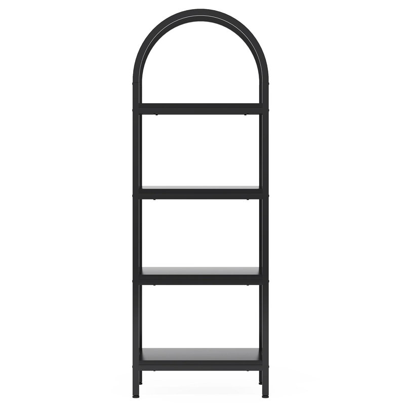 Étagère de rangement ouverte 70,86 "à 4 niveaux de style industriel noir pour bureau, chambre à coucher et cuisine