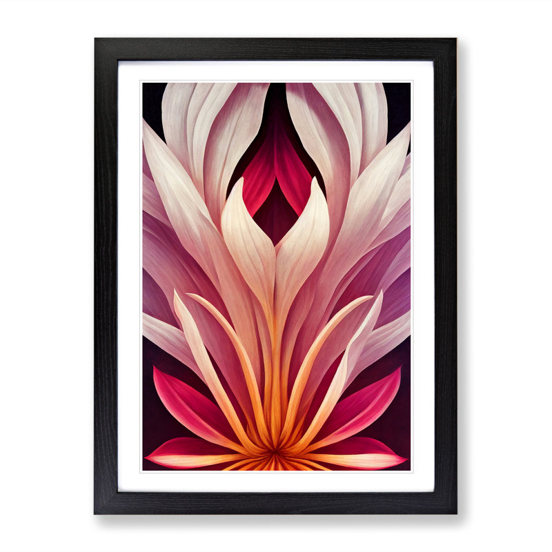 The Inquisitive Flower - Single Picture Frame Print, Black Framed, 64cm H x 46cm W x 2cm D