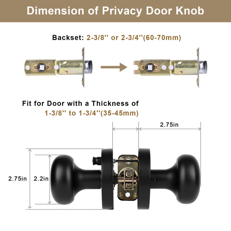 Boutons de porte en métal Coolnews, Noir mat