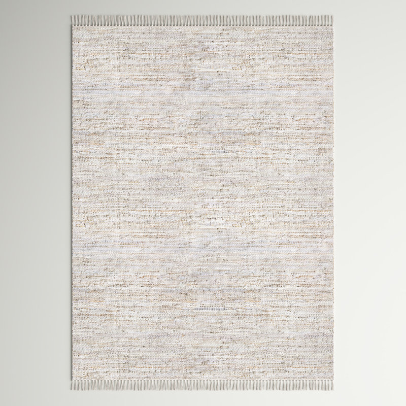 Tapis beige tissé à plat à la main Whitley, Rectangle 4 pi x 6 pi