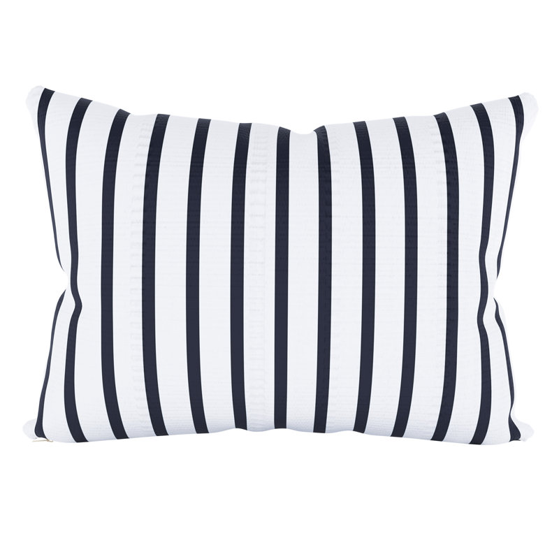 Oreiller lombaire Amala Sunbrella pour intérieur/extérieur, Sunbrella Lido rayé