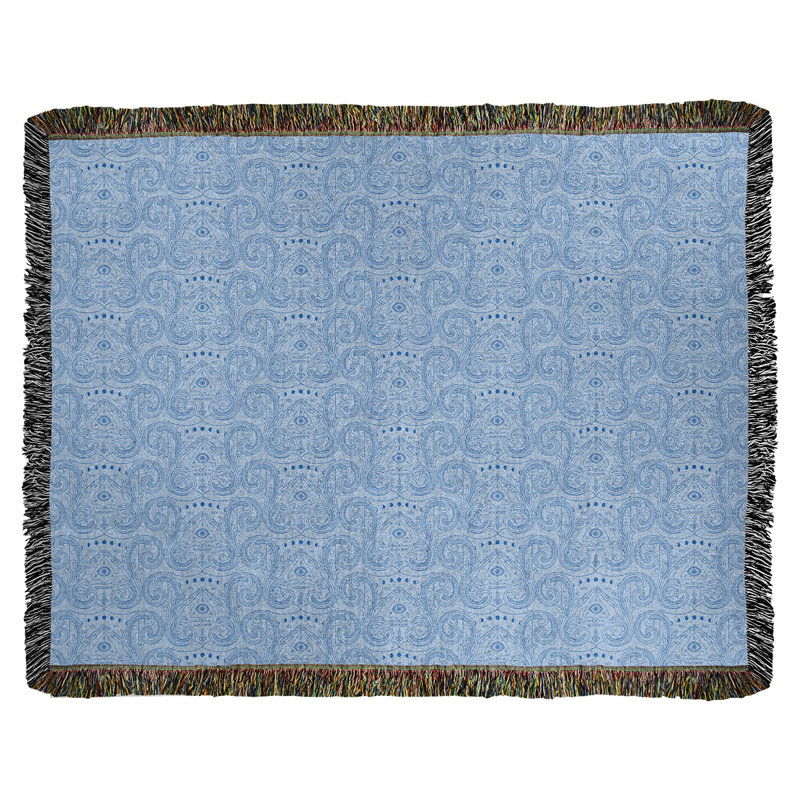 Couverture tissée Katelyn Elizabeth, l 60 po x L 80 po, Bleu foncé