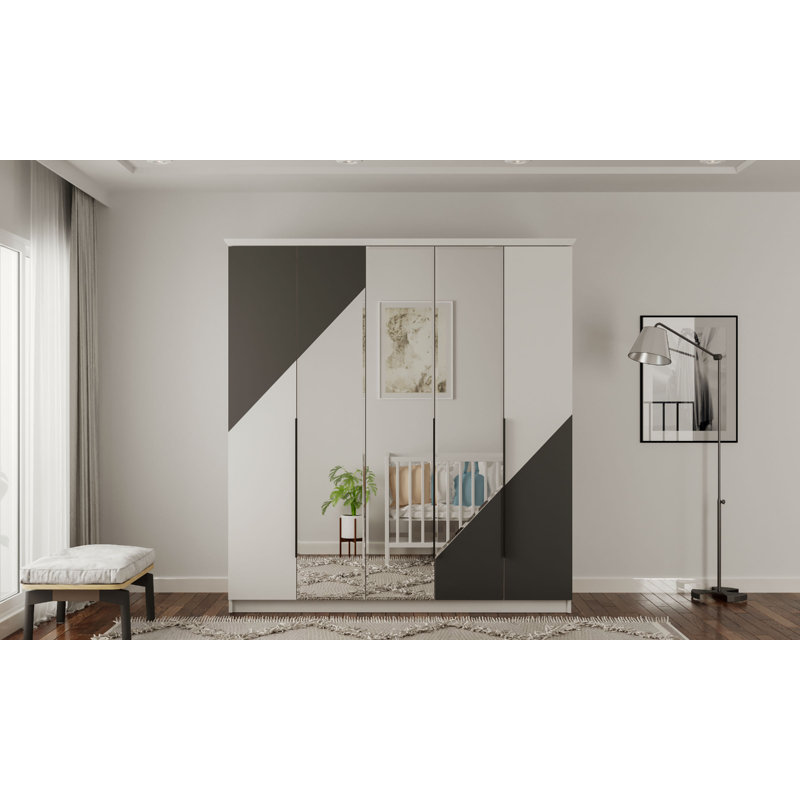Baldwinville 5 Door Manufactured Wood Wardrobe