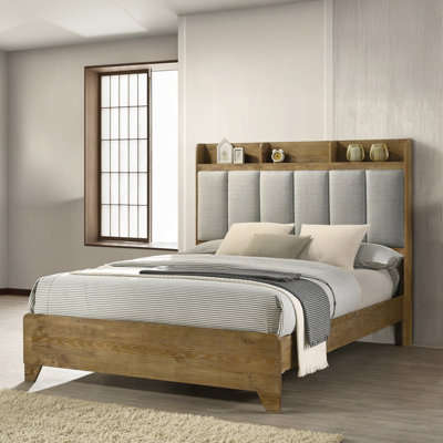 Lit de transition 1pc avec tête de lit tapissier et ports USB