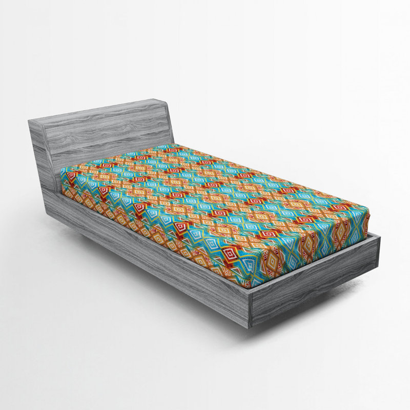 Microfiber Geometric Fitted Sheet, Twin XL Fitted Sheet
