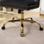 Chaise de bureau noire, fauteuil de bureau moderne capitonné en velours avec base en métal doré, chaise de bureau pivotante réglable-1361922696