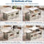 Table basse avec plateau relevable, table basse convertible avec plateau relevable en bois, 2 tiroirs et compartiment caché, table centrale avec rangement pour le bureau à domicile-1338525038