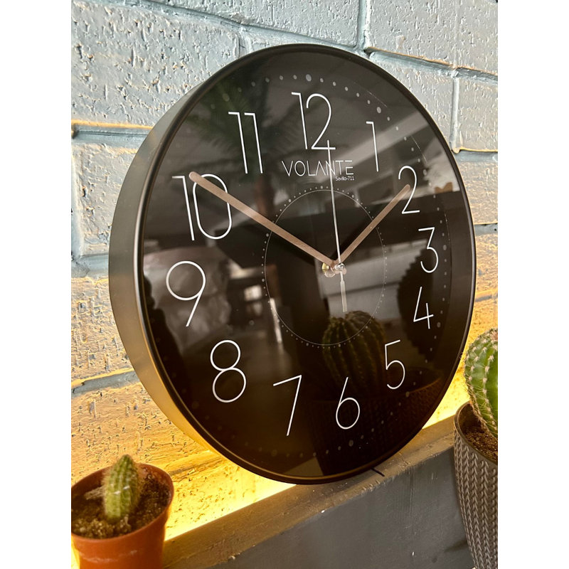 Angelysse Wall Clock, Black/Bronze